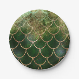 Green & Gold Shimmer Meerjungfische Scala Pappteller