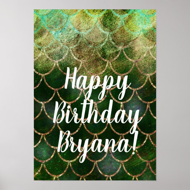 Green & Gold Shimmer Meerjungfische Scala Poster (Vorne)