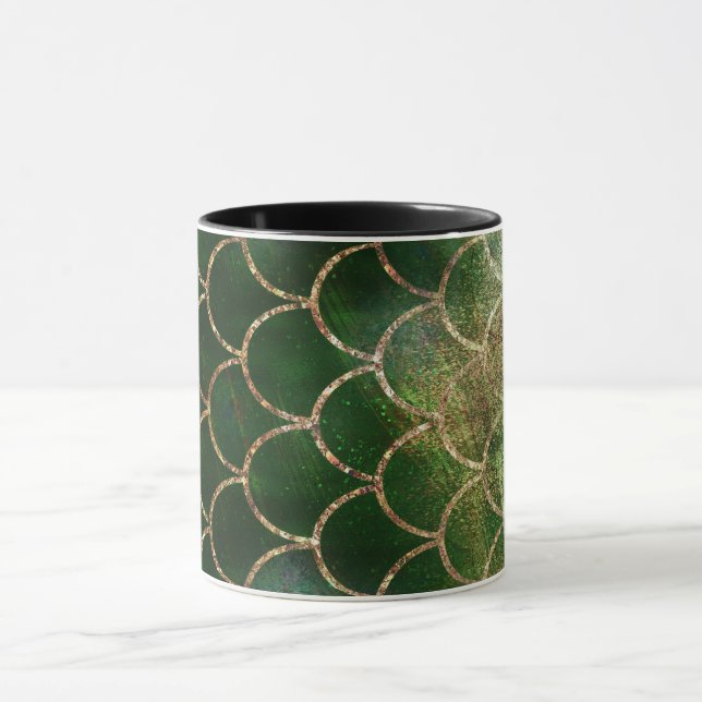 Green & Gold Shimmer Meerjungfische Scala Tasse (Zentrum)