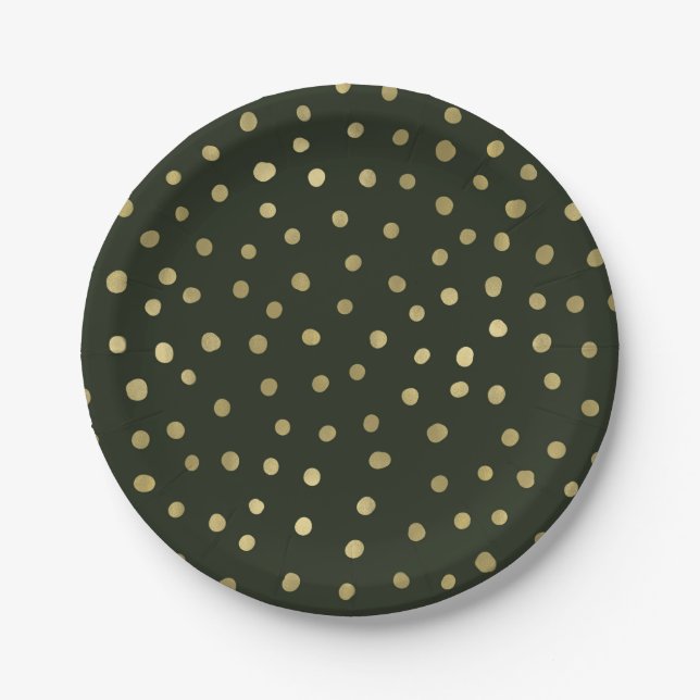 Green & Gold Snow Pappteller (Vorderseite)