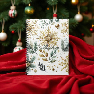 Green Gold Snowflora Urlaub Notizblock