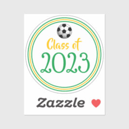 Green & Gold Soccer Class Year Abschluss Aufkleber