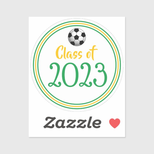 Green & Gold Soccer Class Year Abschluss Aufkleber (Blatt)