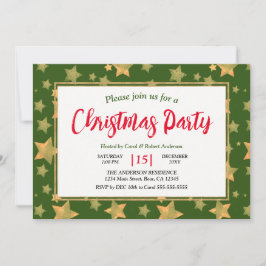 Green Gold Star Elegantes Weihnachts-Party Einladung