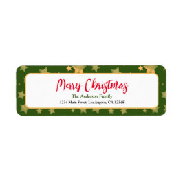 Green Gold Star Weihnachtsfeiertage Rücksendeadres
