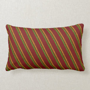 Green & Gold Stripes Glitzer Lendenkissen