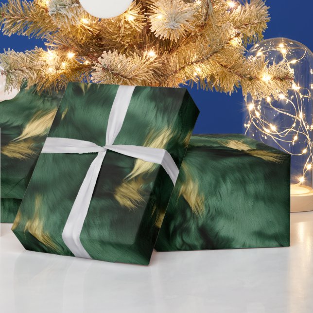 Green Gold Südwest Cowhide Geschenkpapier (Feiertage)