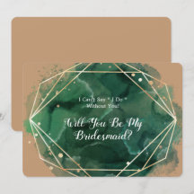 Green Gold Tan werden Sie meine Bridesmaid einlade