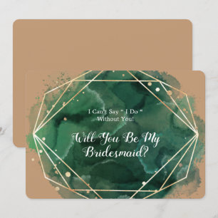 Green Gold Tan werden Sie meine Bridesmaid einlade Einladung