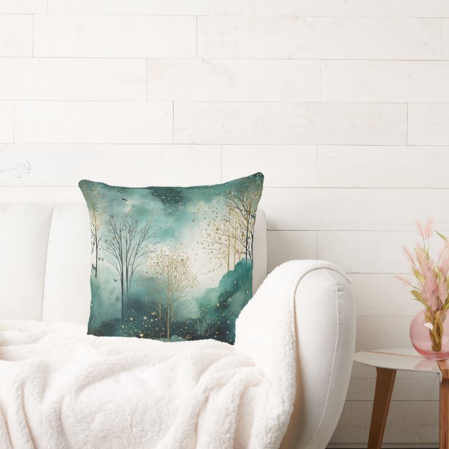 Green Gold Trees Kissen (Liege)