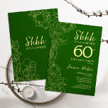 Green Gold Überraschung 60. Geburtstag Einladung<br><div class="desc">Green Gold Überraschung 60. Geburtstag Einladung. Minimalistisches modernes feminines Design mit botanischen Akzenten und Typografie-Script-Schriftart. Einfache florale Einladungskarte perfekt für eine stilvolle weibliche Überraschung am Tag.</div>