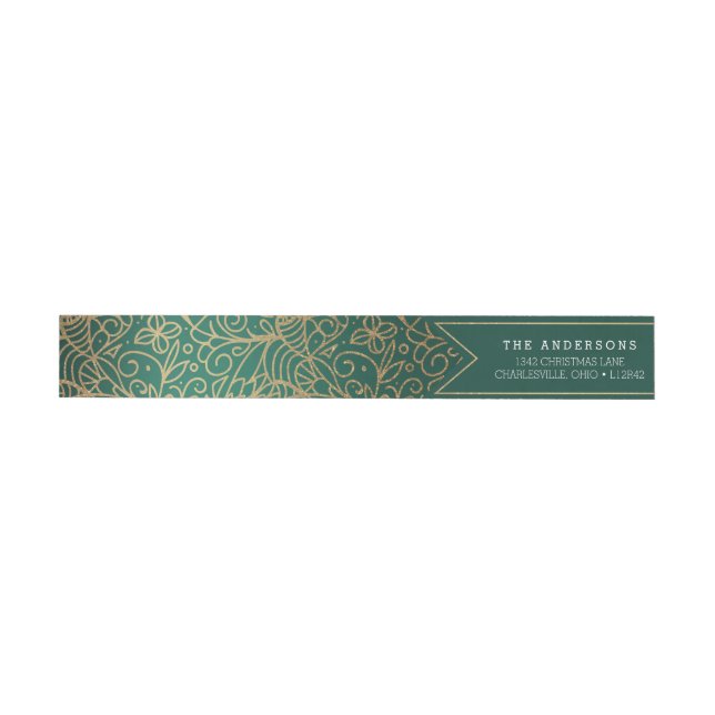 Green & Gold Verziert Happy Holidays (Person)