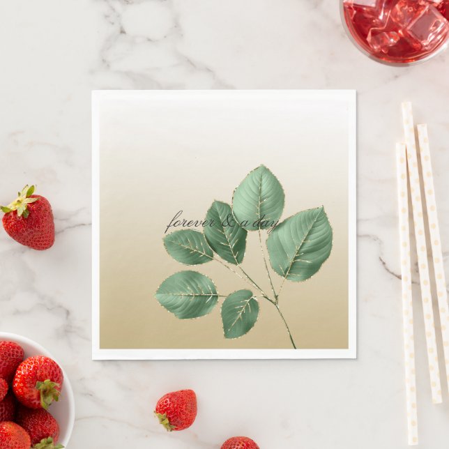 Green Gold Wedding Blätter Serviette (Beispiel)