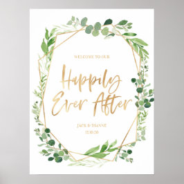 Green Gold Wedding Welcome Sign - Alles Gute für a Poster