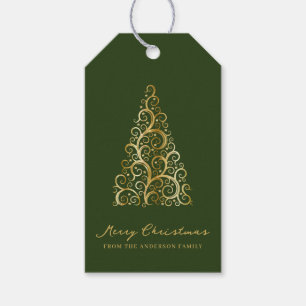 Green Gold Weihnachtsbaum Custom Elegant Geschenkanhänger