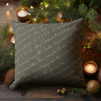 Green Gold Weihnachtstypografie Muster36 ID1009 Kissen