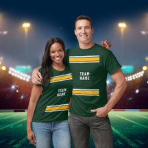 Green Gold White Sports Jersey Team Name Unisex