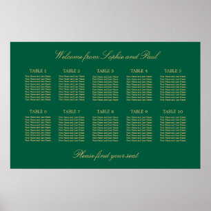 Green Golden Beige 10 Tischtafelplakette Poster