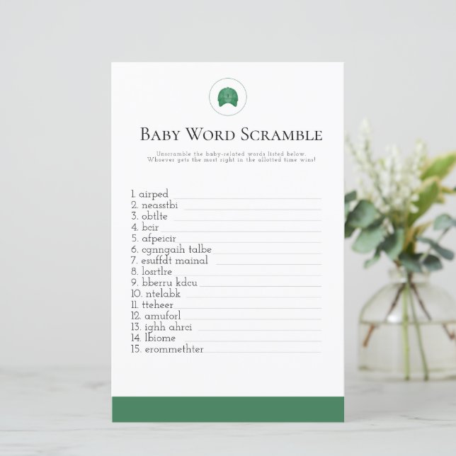 Green Golf Baby Wortwäscher Babydusche (Stehend Vorderseite)