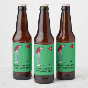 Green Golf Bierflaschenetikett