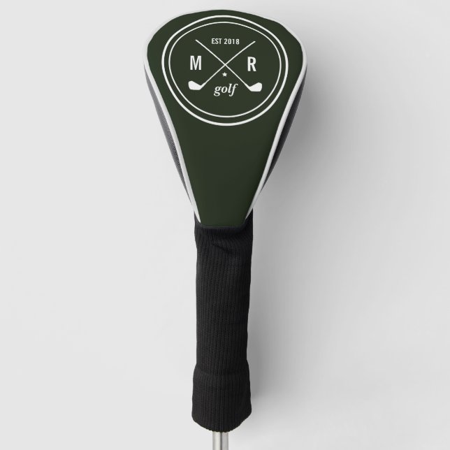 GREEN Golf CLub personalisiertes Logo Monogramm Headcover (Vorderseite)