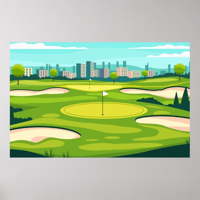 Green Golf Field Design Poster (Vorne)