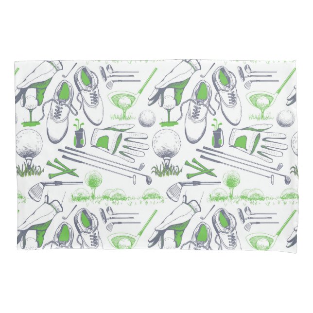 Green Golf Icons Muster Kissenbezug (Vorderseite-Links)