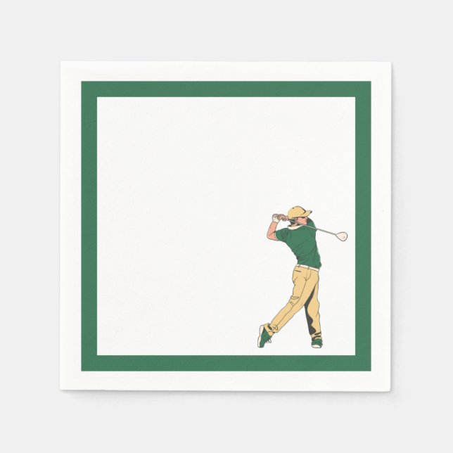 Green Golf Party Serviette (Vorderseite)