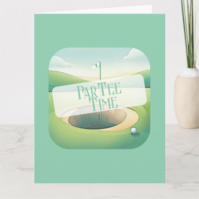 Green Golf Thema Birthday Karte (Vorderseite)