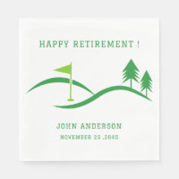 Green Golf Theme Retirement Party Napkins