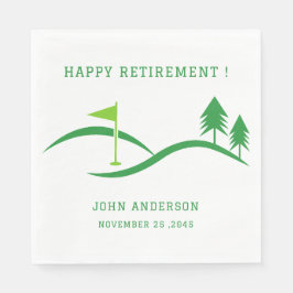 Green Golf Theme Retirement Party Napkins Serviette