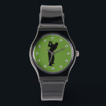 Green Golfer mit Golf Ball Zahlen Armbanduhr<br><div class="desc">Funny green golfuhr für den besten Golfer in deinem Leben. #1 Golfer trifft einen Ball auf grünem Hintergrund mit Kugeln als Uhrennummer auf diesem einzigartigen Armbanduhr-Geschenk. Der perfekte Vater oder Großvater Geschenk für einen Vater oder Großvater,  der Golfen Lieben.</div>