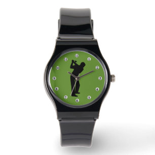 Green Golfer mit Golf Ball Zahlen Armbanduhr