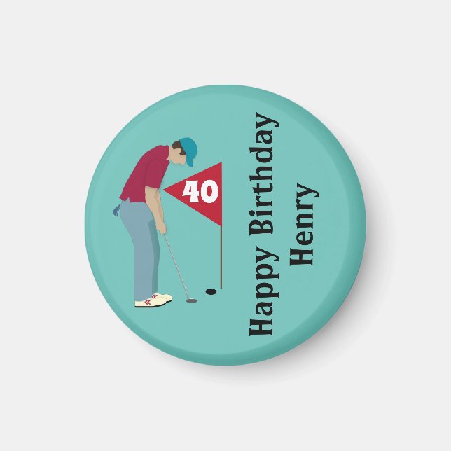 Green Golfer Putting Magnet (Vorne)