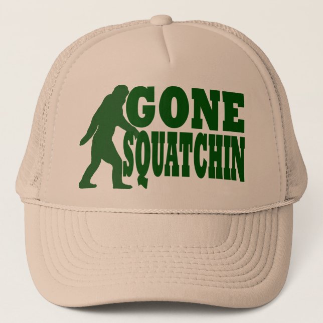 Green gone squatchin slogan text truckerkappe (Vorderseite)