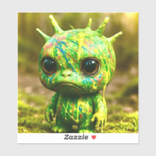 Green Goo Monster - Creepy Niedlich Canvas Print Aufkleber