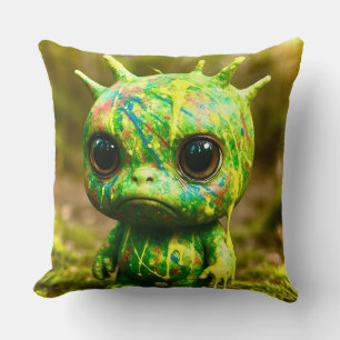Green Goo Monster - Creepy Niedlich Canvas Print Kissen