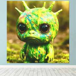 Green Goo Monster - Creepy Niedlich Canvas Print Leinwanddruck