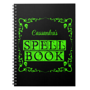 Green Goth Zauberbuch Personalisiert Notizblock