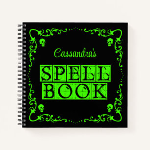 Green Goth Zauberbuch Personalisiert Notizbuch