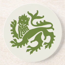 Green Gothic Revival Lion Sandstone Untersetzer