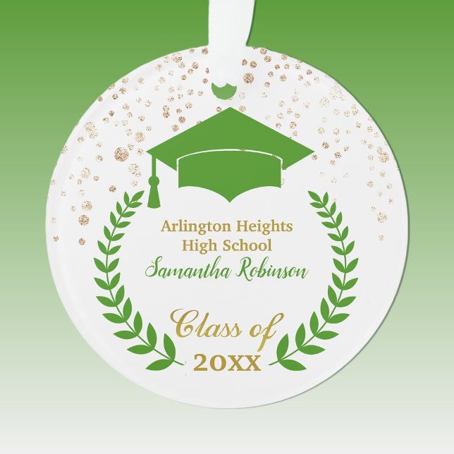 Green Grad Cap und Laurel Abschluss Ornament (Von Creator hochgeladen)