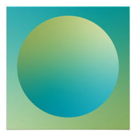 Green Gradient Circle Vignette Abstract Design Poster