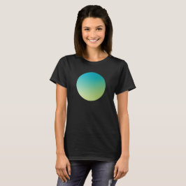 Green Gradient Circle Vignette Abstract Design T-Shirt