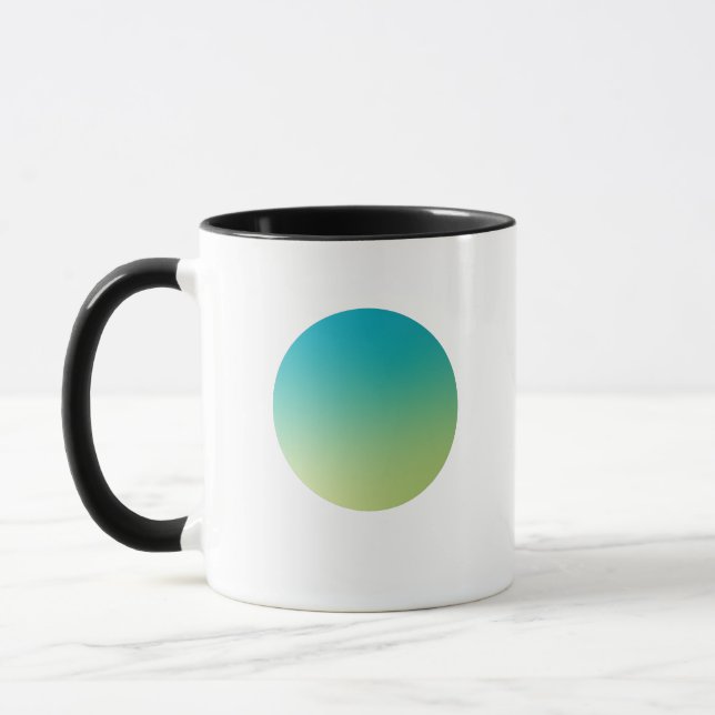 Green Gradient Circle Vignette Abstract Design Tasse (Links)