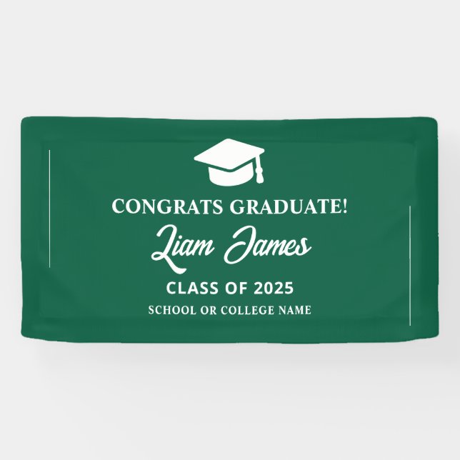 Green graduate Herzlichen Glückwunsch zu Ihrem Abs Banner (Horizontal)
