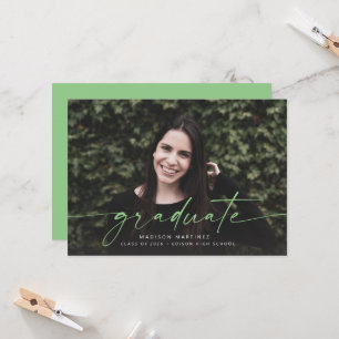 Green Graduate Script Graduation Announcement Einladung