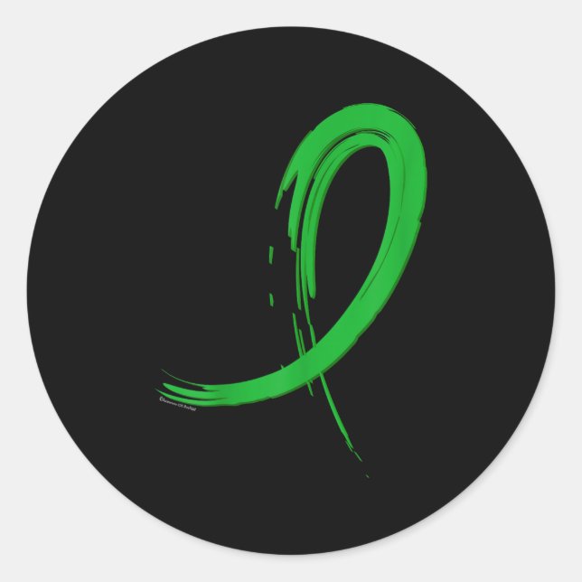 Green Graffiti Ribbon Runder Aufkleber (Vorderseite)