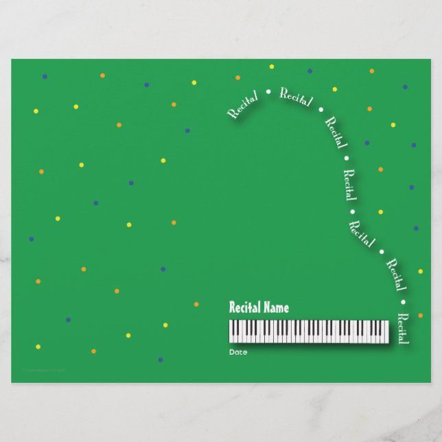 Green Grand Piano Erwägungsgrund Blank (Vorderseite)