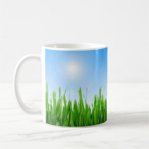 Green Grass And Sky Banner Kaffeetasse